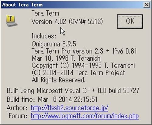 Tera Term version4.82 Tera Term version4.82