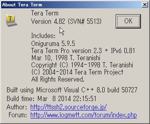 Tera Term version4.82 Tera Term version4.82