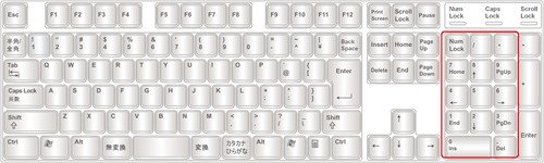 テンキーが使えない！