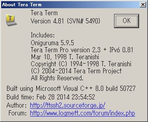 Tera Term version 4.81